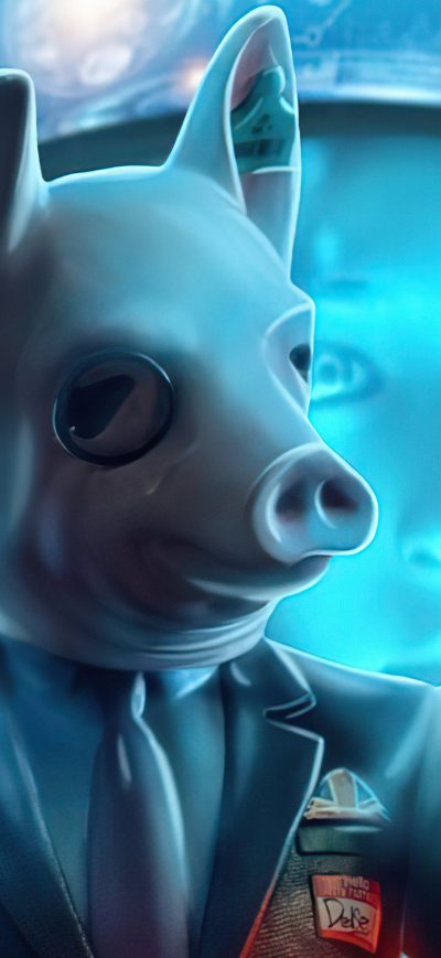 Fond d'écran iPhone Watch Dogs Legion Pig Boss 4k
