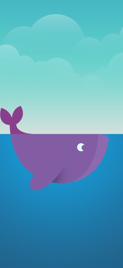 Fond d'écran iPhone Whale Minimal 8k