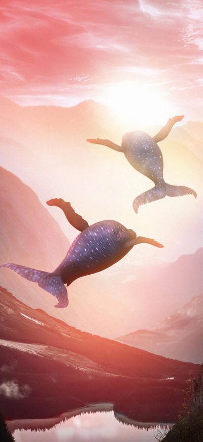 Fond d'écran iPhone Flying Whales 4k