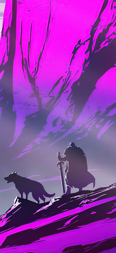 Fond d'écran iPhone Purple Peaks 4k