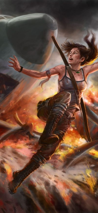 Fond d'écran 4k Tomb Raider Artwork sur iPhone