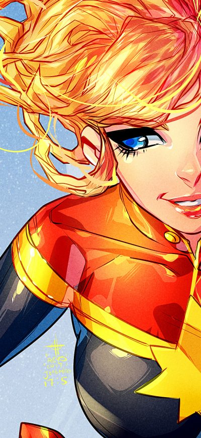 Fond d'écran iPhone Captain Marvel Cute Art