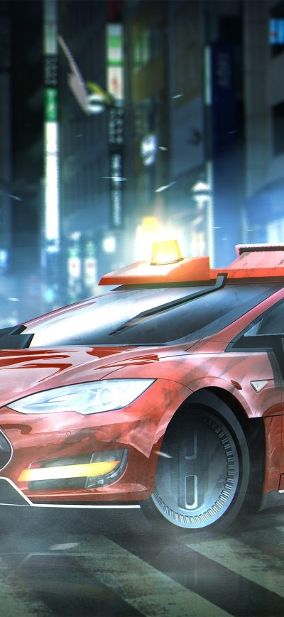 Fond d'écran iPhone Blade Runner Deckards Sedan Tesla Model S