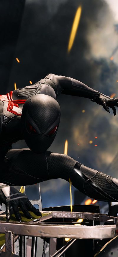 Fond d'écran iPhone Spiderman 4k Black Suit