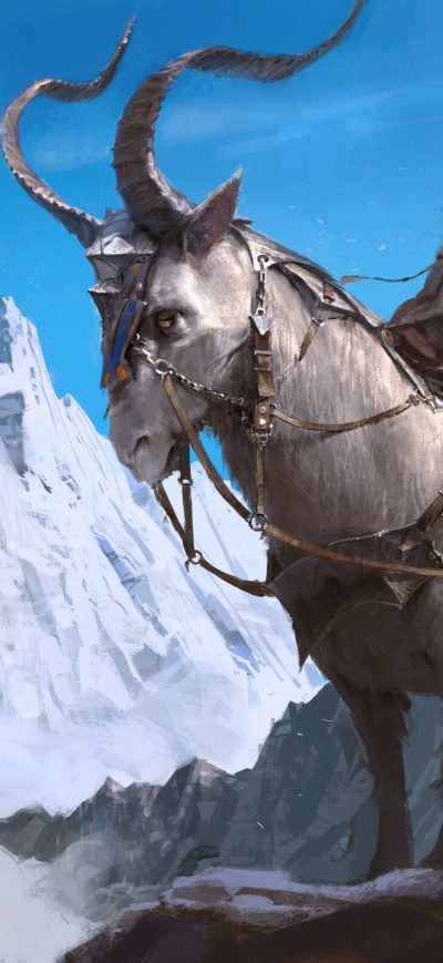 Fond d'écran iPhone Woman Warrior Sitting On Creature Fantasy Artwork