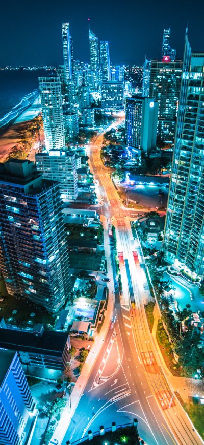Fond d'écran iPhone Australia Buildings Lights At Night 4k