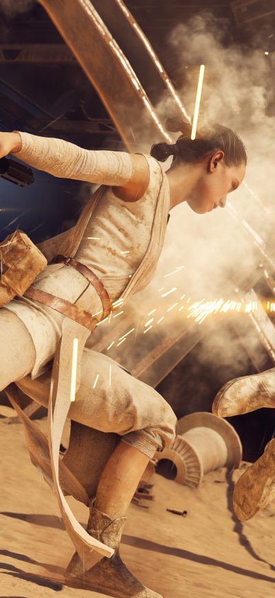 Fond d'écran iPhone Rey Star Wars Battlefront II 8k