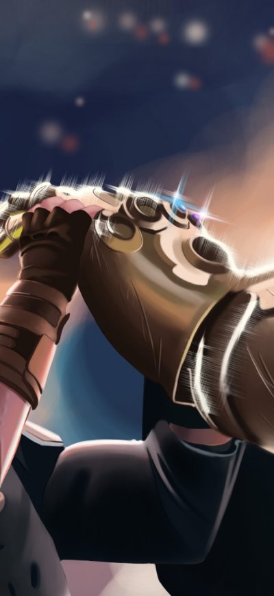 Fond d'écran iPhone Captain America Defending Thanos Avengers Infinity War Artwork