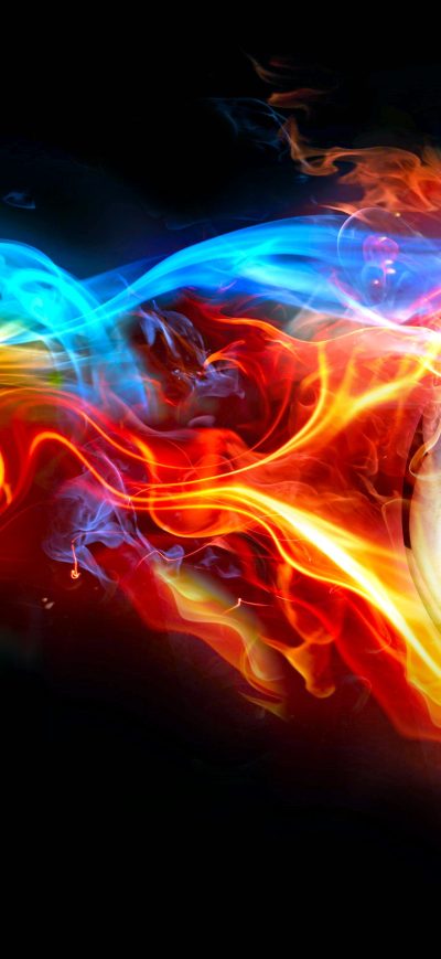 Fond d'écran iPhone Colorful Football Flame Digital Art