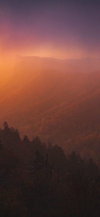Fond d'écran iPhone Dawn Overy Smoky Mountains 4k