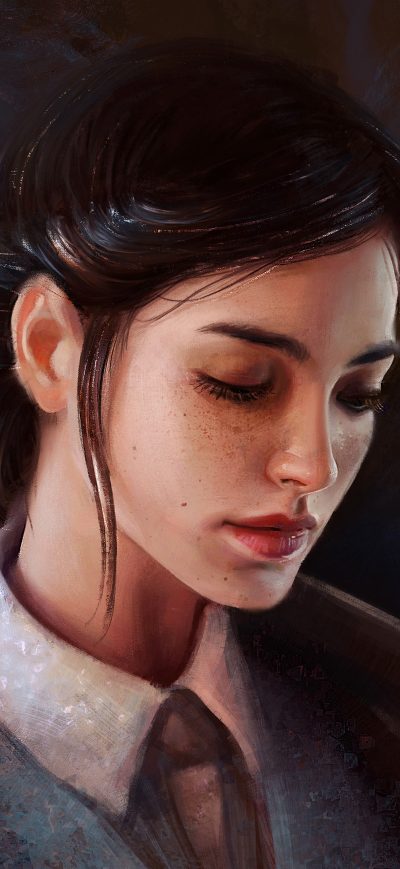 Fond d'écran Girl With Frackles 4k sur iPhone
