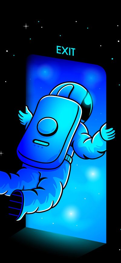 Fond d'écran Exit Astronaut 4k sur iPhone
