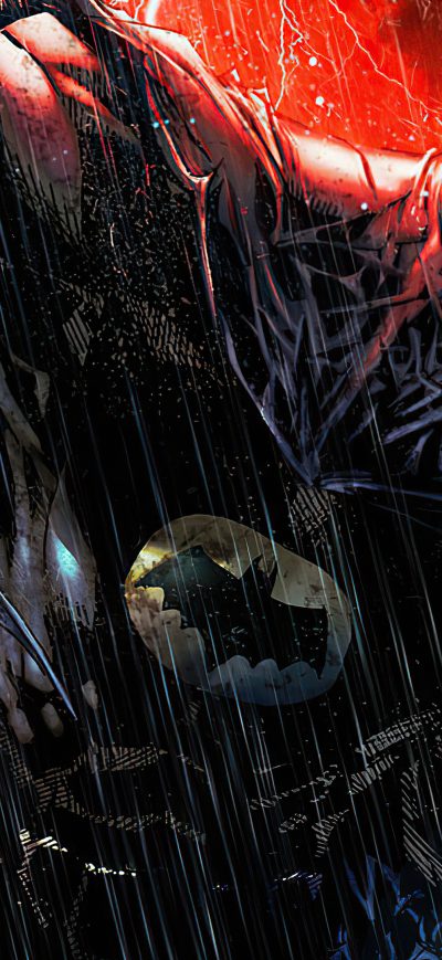 Fond d'écran iPhone Batman Red Rain 4k