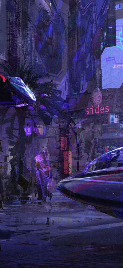 Fond d'écran iPhone Cyberpunk Cityscape 4k