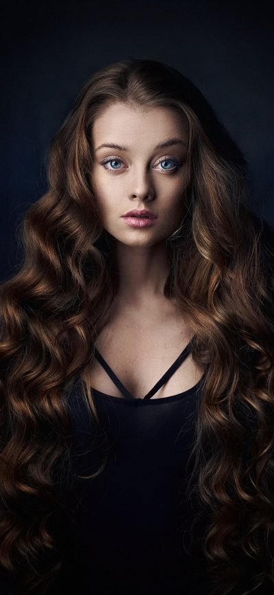 Fond d'écran iPhone Blue Eyes Brunette Portrait