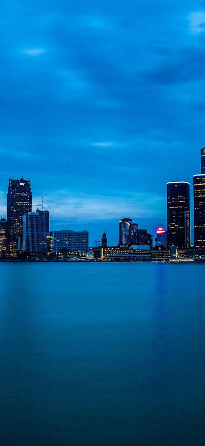 Fond d'écran iPhone Downtown Skyline Buildings Evening 5k