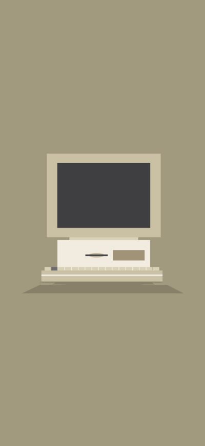 Fond d'écran Old Computer Minimalism sur iPhone