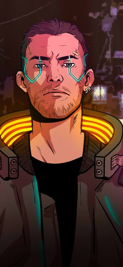 Fond d'écran iPhone Cyberpunk 2077 Boy 5k