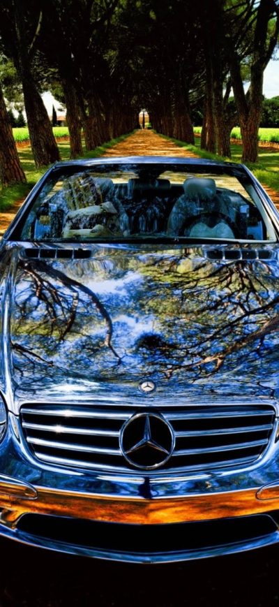 Fond d'écran Chrome Mercedes Benz sur iPhone