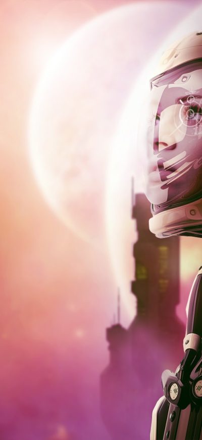 Fond d'écran Space Girl sur iPhone