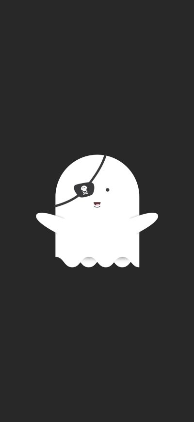 Fond d'écran iPhone Funny Pirate Ghost Minimalist