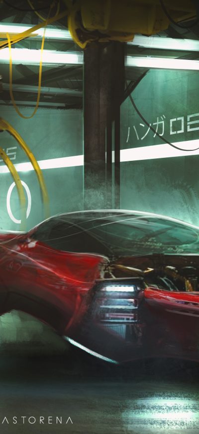 Fond d'écran iPhone Vehicle Garage Digital Art Scifi 4k