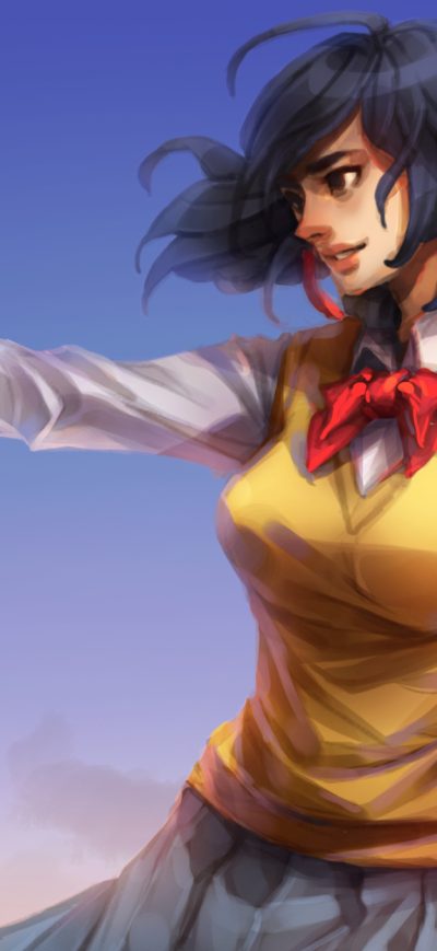 Fond d'écran Anime School Girl Art sur iPhone