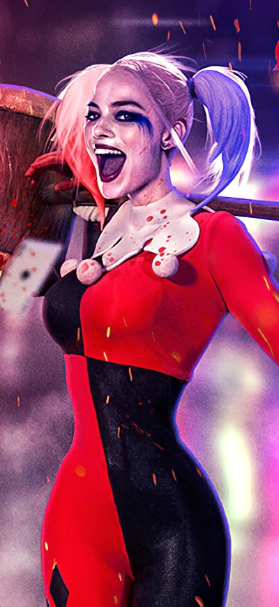 Fond d'écran Harley Quinn Margot sur iPhone