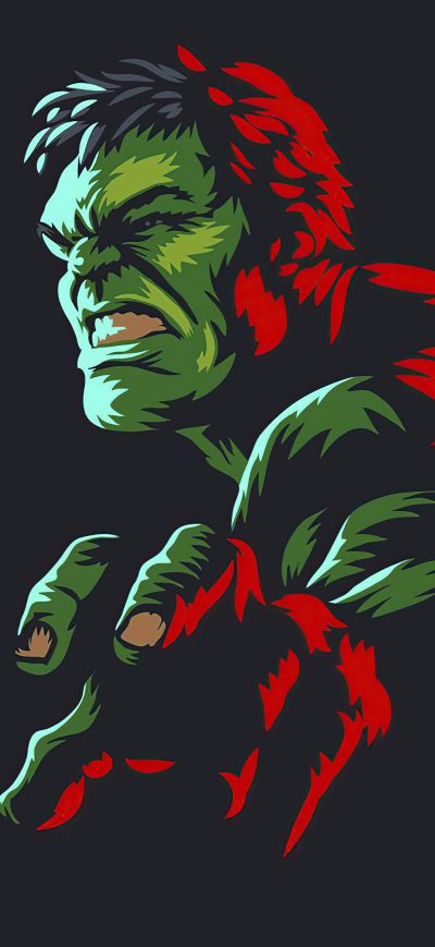 Fond d'écran iPhone Hulk Minimal Art 4k
