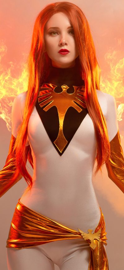 Fond d'écran iPhone Jean Grey X Men Powers Cosplay 8k