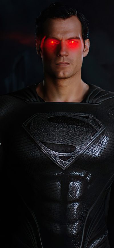 Fond d'écran iPhone Black Suit Superman Red Glowing Eyes 4k
