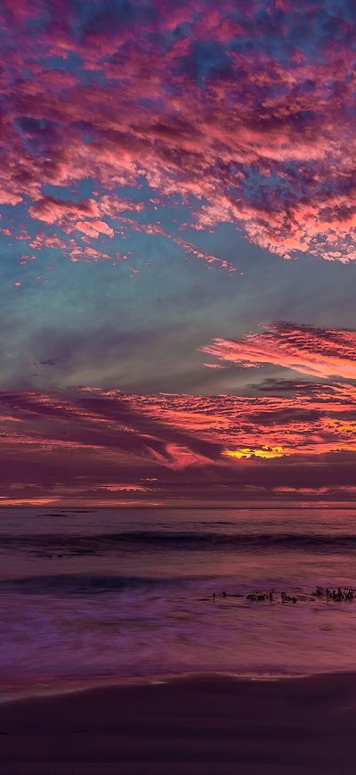 Fond d'écran iPhone Red Rock Clouds Sunset 4k