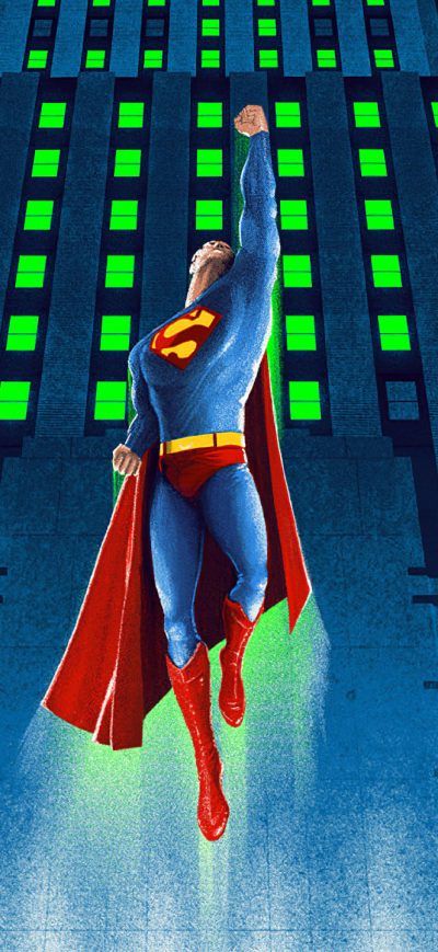 Fond d'écran iPhone Superman Flying Above Artwork