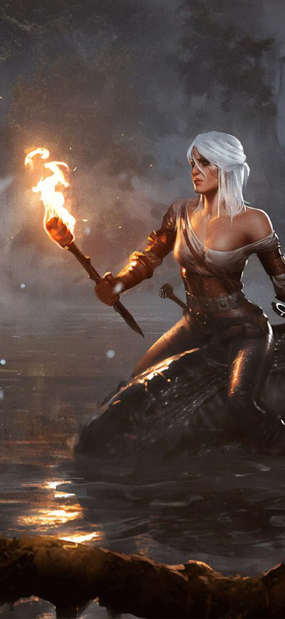 Fond d'écran The Witcher Uchiha Art sur iPhone