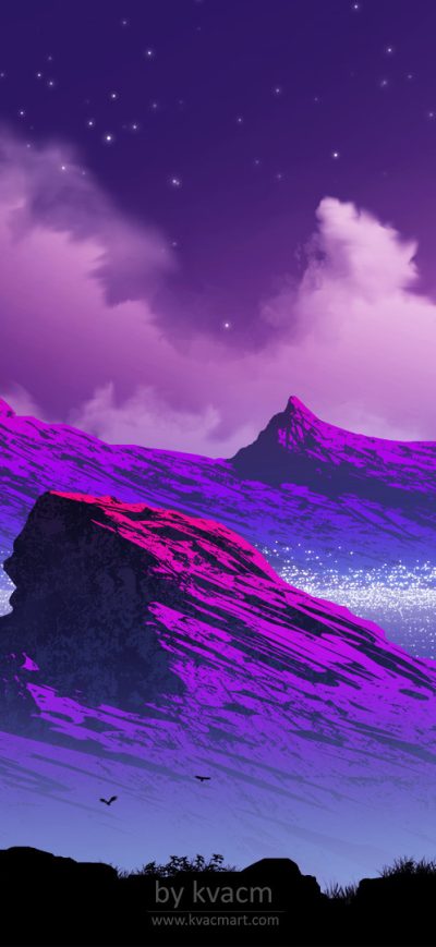 Fond d'écran iPhone Mountains Person Illustration
