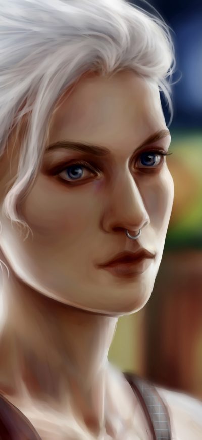Fond d'écran iPhone Septum Piercing Girl Portrait Art 4k
