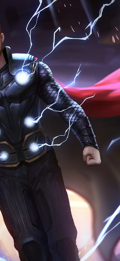 Fond d'écran iPhone Thor With His New Hammer In Avengers Infinity War