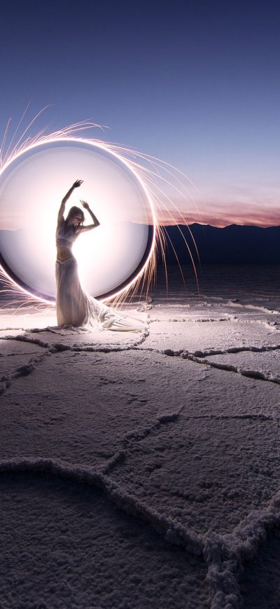 Fond d'écran iPhone Women Landcape Light Painting