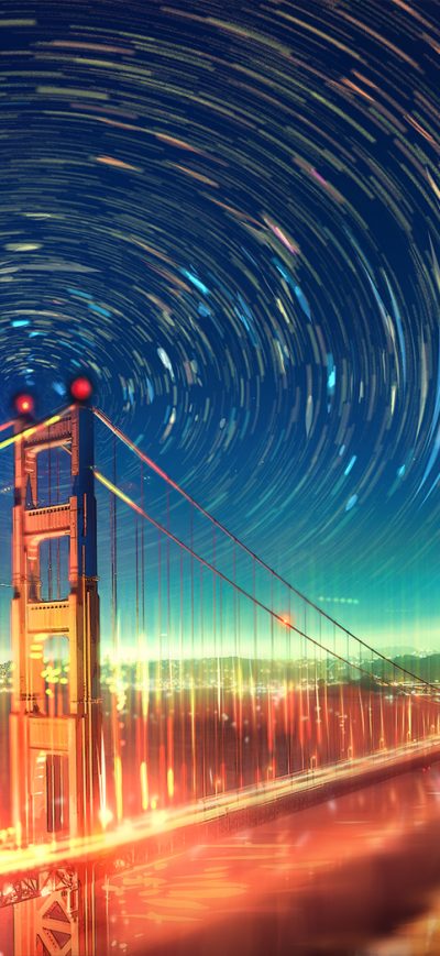 Fond d'écran iPhone San Francisco Bridge Infinite Lights Artwork