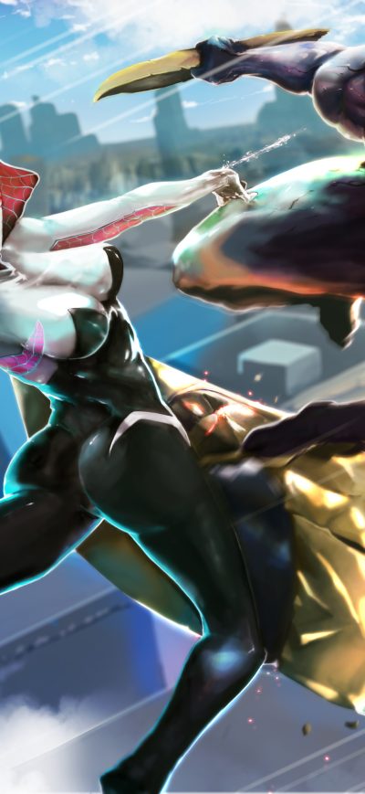 Fond d'écran iPhone Spider Gwen And Venom Art