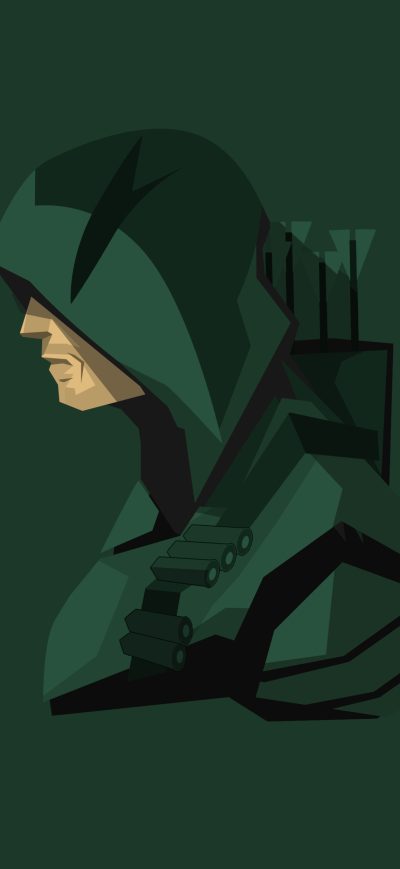 Fond d'écran Green Arrow Minimalism 4k sur iPhone
