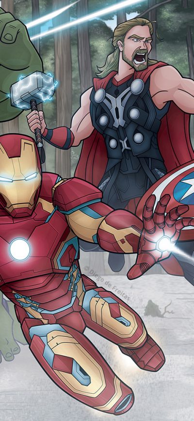 Fond d'écran iPhone The Avengers Age Of Ultron Battle Scene Fanart