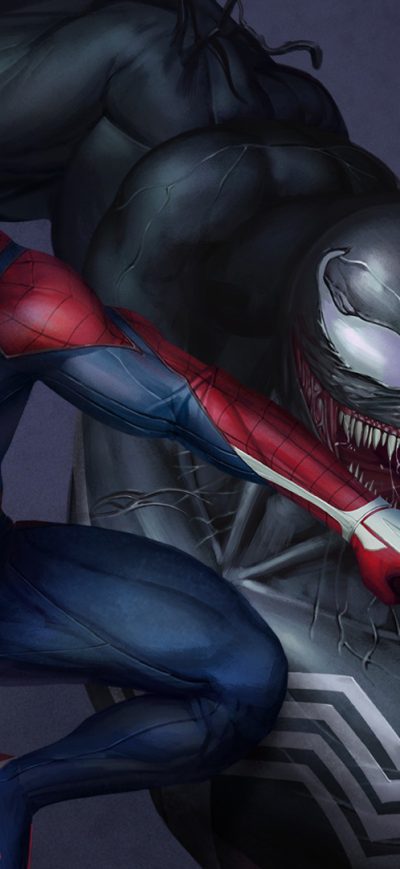 Fond d'écran iPhone Spiderman Vs Venom Artwork HD