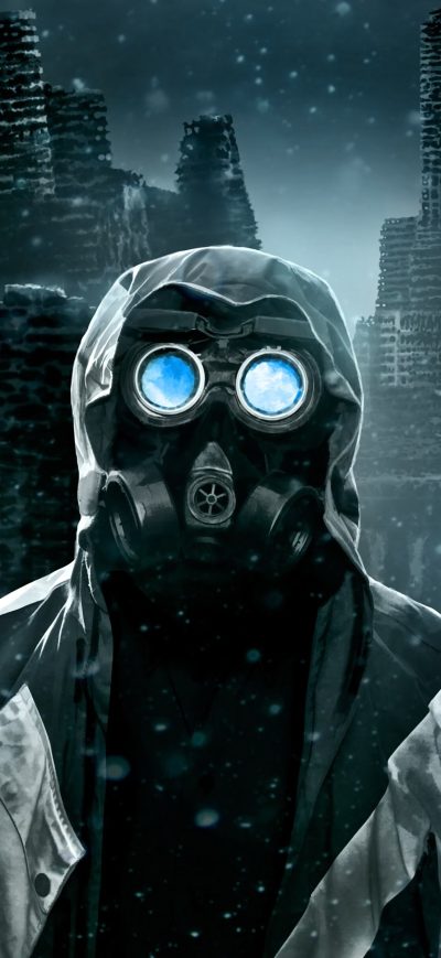 Fond d'écran iPhone Neon Eye Mask Guy 4k