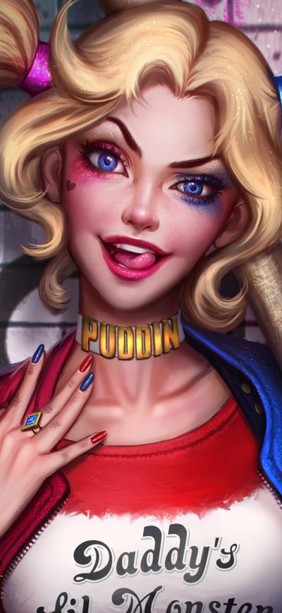 Fond d'écran Harley Quinn Artwork 2 sur iPhone