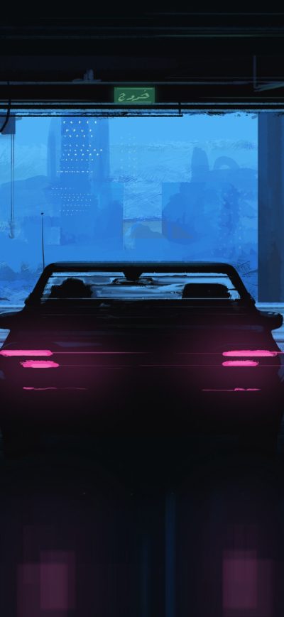 Fond d'écran iPhone Dark Car Vehicle Neon