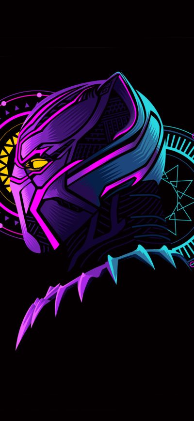 Fond d'écran iPhone Black Panther Minimal Art