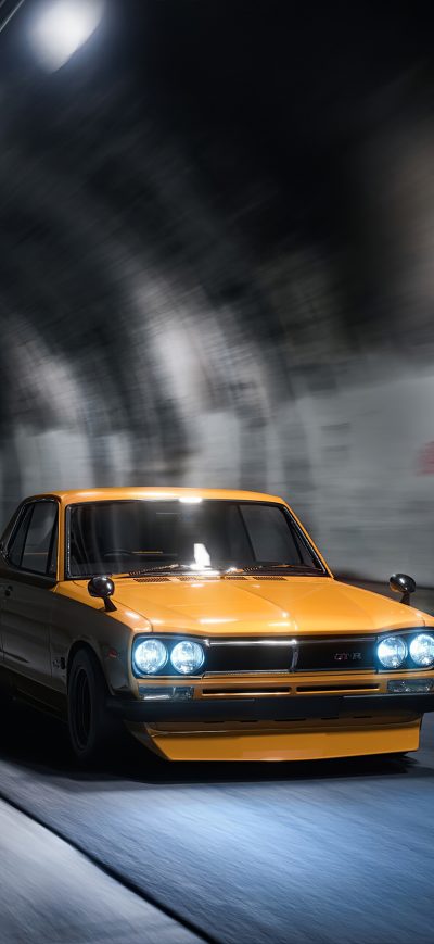 Fond d'écran iPhone Yellow Gt Modified Car Tunnel 4k