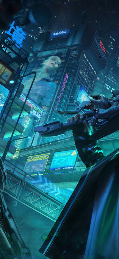 Fond d'écran iPhone Cyberpunk Man With Gun