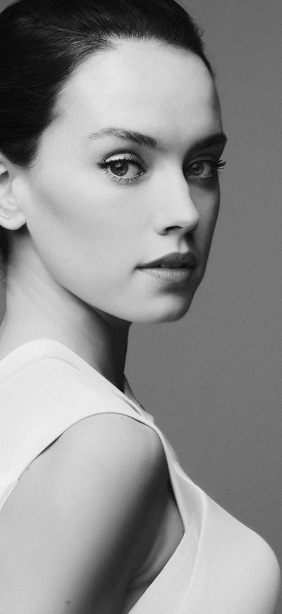 Fond d'écran iPhone Daisy Ridley Monochrome 2018